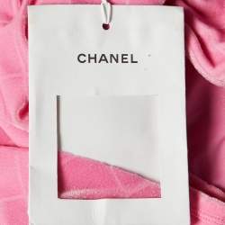 Chanel Pink Logo Detail Velvet Bikini Bottom M