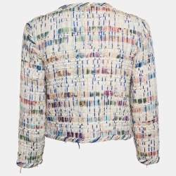 مملوكة مسبقًا جاكيت شانيل إغلاق فيلكرو تويد متعدد الألوان مقاس وسط