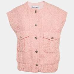 Pre Owned سترة تشانيل تويد وردية مقاس وسط (ميديوم)