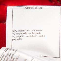 مملوكة مسبقًا سويتر شانيل كشمير لوركس أحمر بخطوط وزرار بالخلف مقاس ميديوم (متوسط)