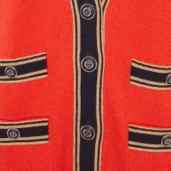 مملوكة مسبقًا كارد يغان شانيل صوف كشمير أحمر طويل مقاس ميديم (متوسط)