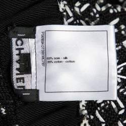 Pre Owned بنطلون شانيل حرير وقماش قطني مبطن أسود مقاس كبير جدًا (إكس لارج)