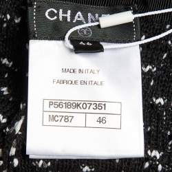 Pre Owned بنطلون شانيل حرير وقماش قطني مبطن أسود مقاس كبير جدًا (إكس لارج)