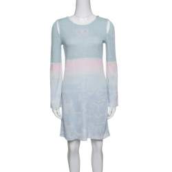 Chanel Pastel Lurex Knit Cutout Armhole Detail Long Sleeve Tunic M