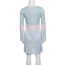 Chanel Pastel Lurex Knit Cutout Armhole Detail Long Sleeve Tunic M
