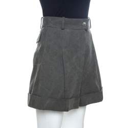 Pre Owned Chanel Dark Khaki Cotton Shorts M