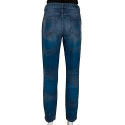 Pre Owned Chanel Two Tone Denim Mid Rise Jeans L