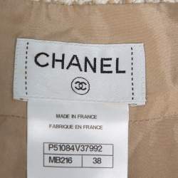 Pre Owned Chanel Cream Tweed A-Line Skirt M