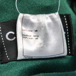 مملوكة مسبقًا Chanel Green Silk Crystal Embellished and Lace Trims Dress M