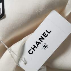 Chanel Cream Textured Wool Button Front Blazer Jacket M 