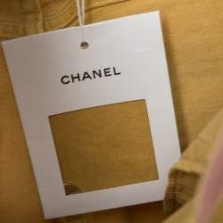 Chanel Yellow Denim Velcro Trim Detailed Straight Leg Jeans M