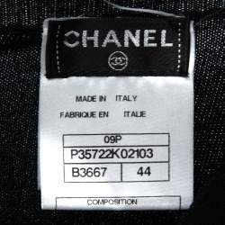 Chanel Black Rib Knit & Tulle Inset Detailed Dress L