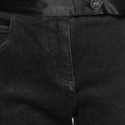 Chanel Black Denim Side-Tie Ribbon Jeans L Waist 33"