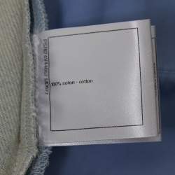 Pre Owned Chanel Light Blue Washed Denim Midi Skirt M