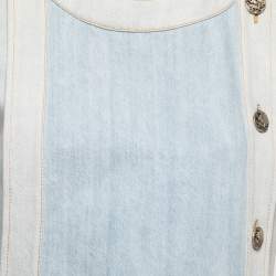 Chanel Light Blue Washed Denim Cap Sleeve Shift Dress M