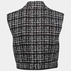 Chanel Black Tweed Cropped Vest M Chanel