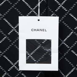 Chanel Black Neoprene Criss-Cross Sequined Leggings S