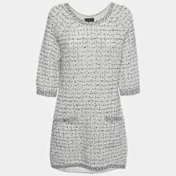 Chanel White Tweed Pocket Detail Short Dress L
