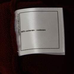 Pre Owned Chanel Burgundy Striped Cashmere Sweater Dress L