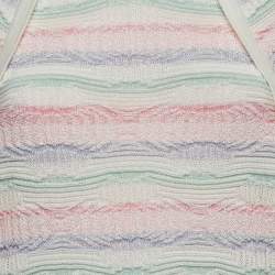 Pre Owned Chanel Multicolor Striped Knit Midi Dress M