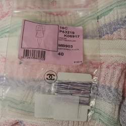 Pre Owned Chanel Multicolor Striped Knit Midi Dress M