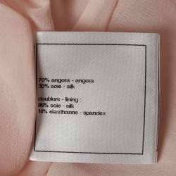 Chanel Pink Rhinestone Embellished Angora Wool Mini Dress M