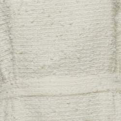 Pre Owned Chanel White Tweed Sleeveless Knee-Length Dress L