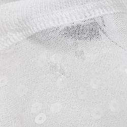 Chanel White Sequin Embroidered Mesh Pullover Top M