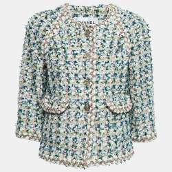 Pre Owned Chanel Multicolor Tweed Buttoned Jacket M