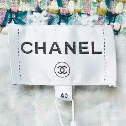 Pre Owned Chanel Multicolor Tweed Buttoned Jacket M