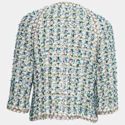 Pre Owned Chanel Multicolor Tweed Buttoned Jacket M