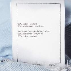 Pre Owned Chanel Blue CC Print Denim Embellished Jeans S Waist 28"