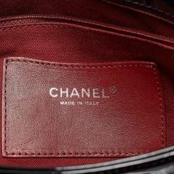 Pre Owned Chanel Black Quilted Patent Leather Large Just Mademoiselle Bowler Bag