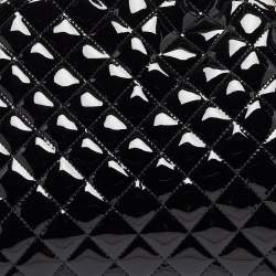 Pre Owned Chanel Black Quilted Patent Leather Large Just Mademoiselle Bowler Bag