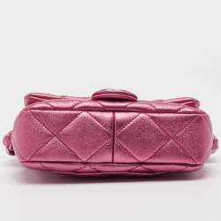 Chanel Metallic Pink Quilted Leather Mini Flap Bag