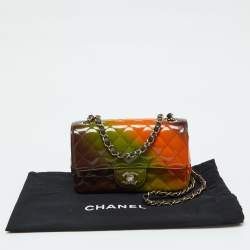 Pre Owned Chanel Multicolor Quilted Patent Leather Mini Rectangle Classic Flap Shoulder Bag