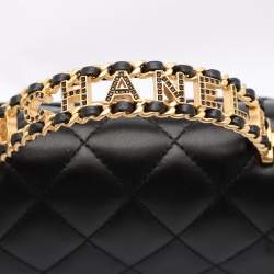 Chanel Black Quilted Leather Mini Flap Top Handle Bag