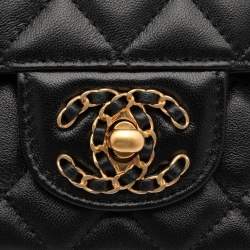 Chanel Black Quilted Leather Mini Flap Top Handle Bag