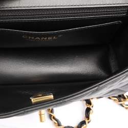 Chanel Black Quilted Leather Mini Flap Top Handle Bag