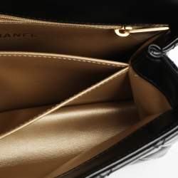 Pre Owned Chanel Black Quilted Leather Small Coco Metal Top Handle Bag