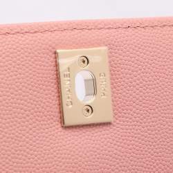 Chanel Pink Quilted Caviar Leather Mini Coco Top Handle Bag