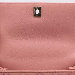 Chanel Pink Quilted Caviar Leather Mini Coco Top Handle Bag