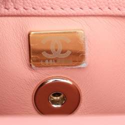 Chanel Pink Quilted Caviar Leather Mini Coco Top Handle Bag