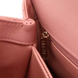 Chanel Pink Quilted Caviar Leather Mini Coco Top Handle Bag