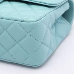 Chanel Blue Quilted Leather Mini Strass On Flap Top Handle Bag