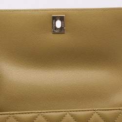 Chanel Olive Green Quilted Caviar Leather Mini Coco Top Handle Bag