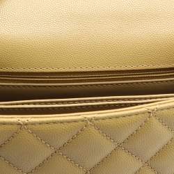 Chanel Olive Green Quilted Caviar Leather Mini Coco Top Handle Bag