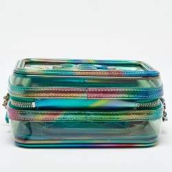 Pre Owned Chanel Multicolor Patent Leather and PVC  Small CC Filigree Vanity Case Bag