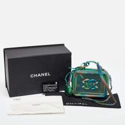 Pre Owned Chanel Multicolor Patent Leather and PVC  Small CC Filigree Vanity Case Bag