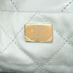 Pre Owned Chanel Light Blue Quilted Leather Mini 22 Chain Bag